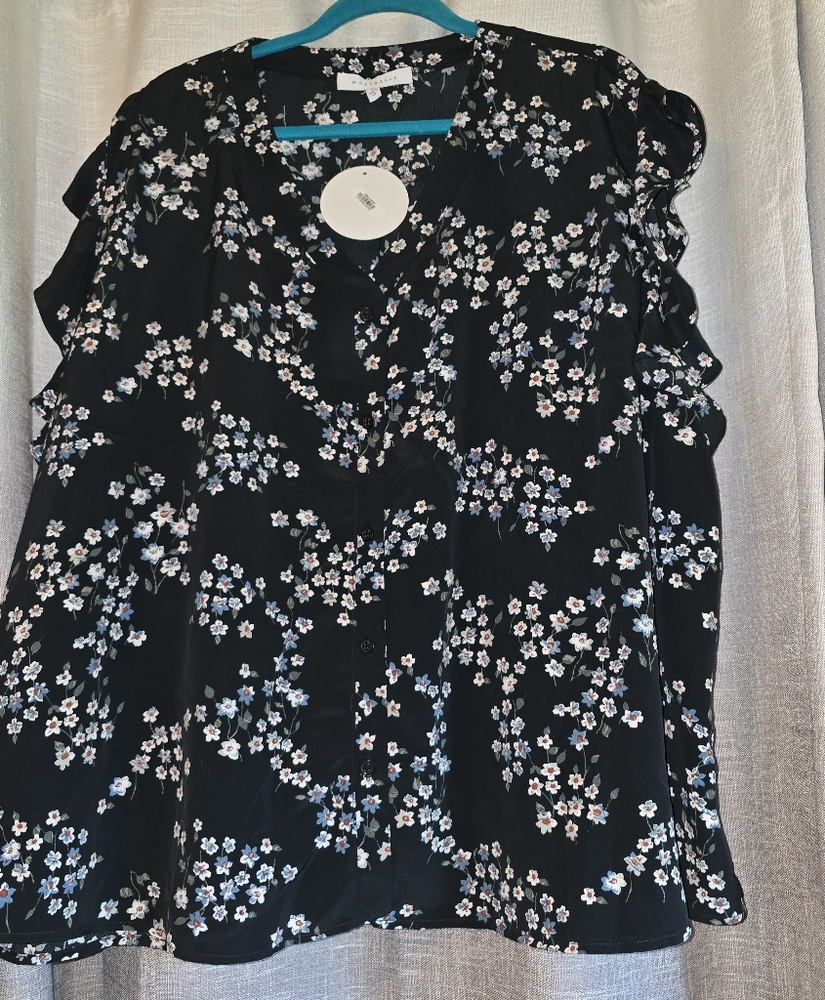 Floral Black Blouse